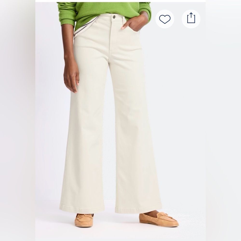 NWT STUDIO BLUE LILY SUPER HIGH RISE WIDE LEG JEANS OFF WHITE SIZE 31